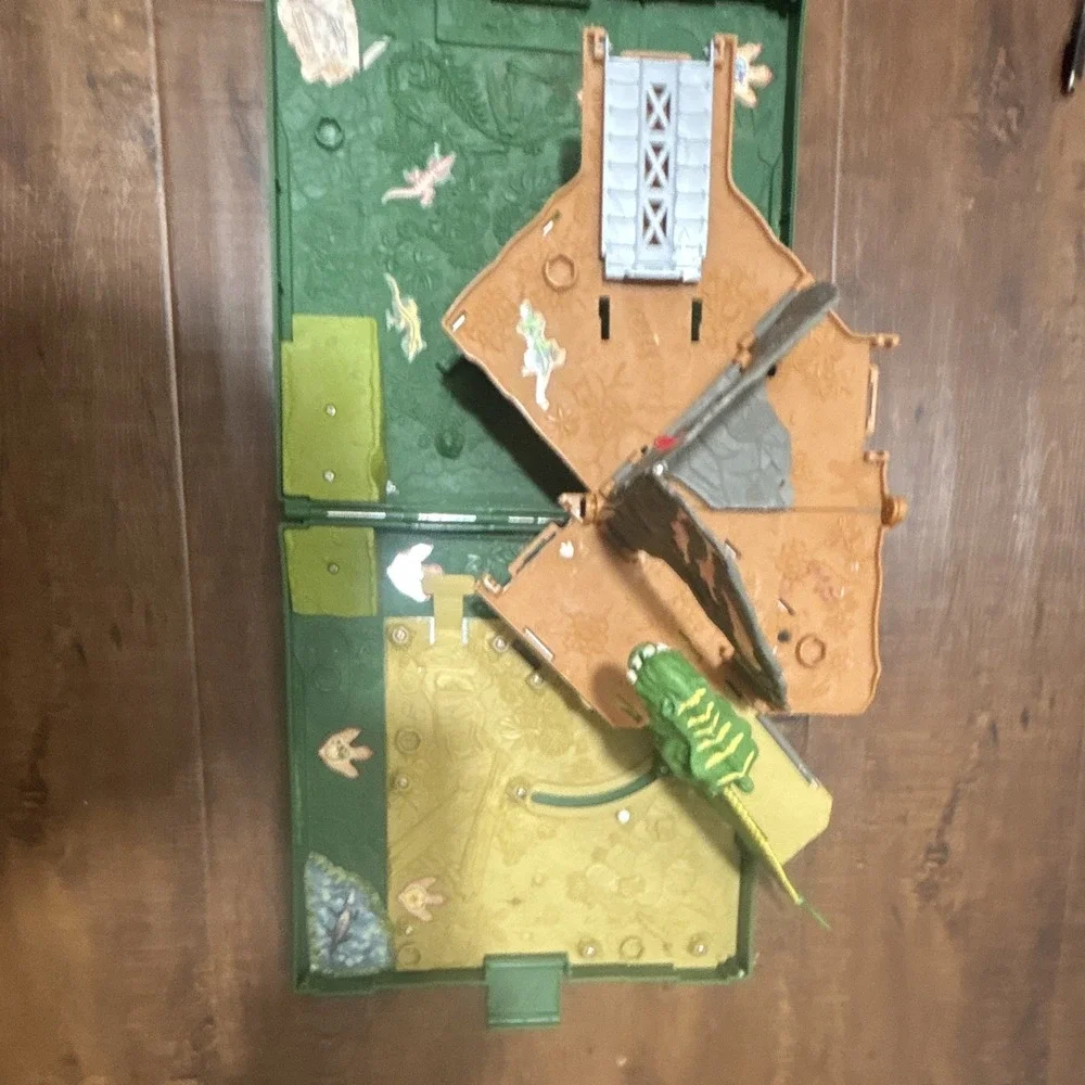 Matchbox Folding Dinosaur Carry Case Diecast Vehicle Play Set Green Plastic